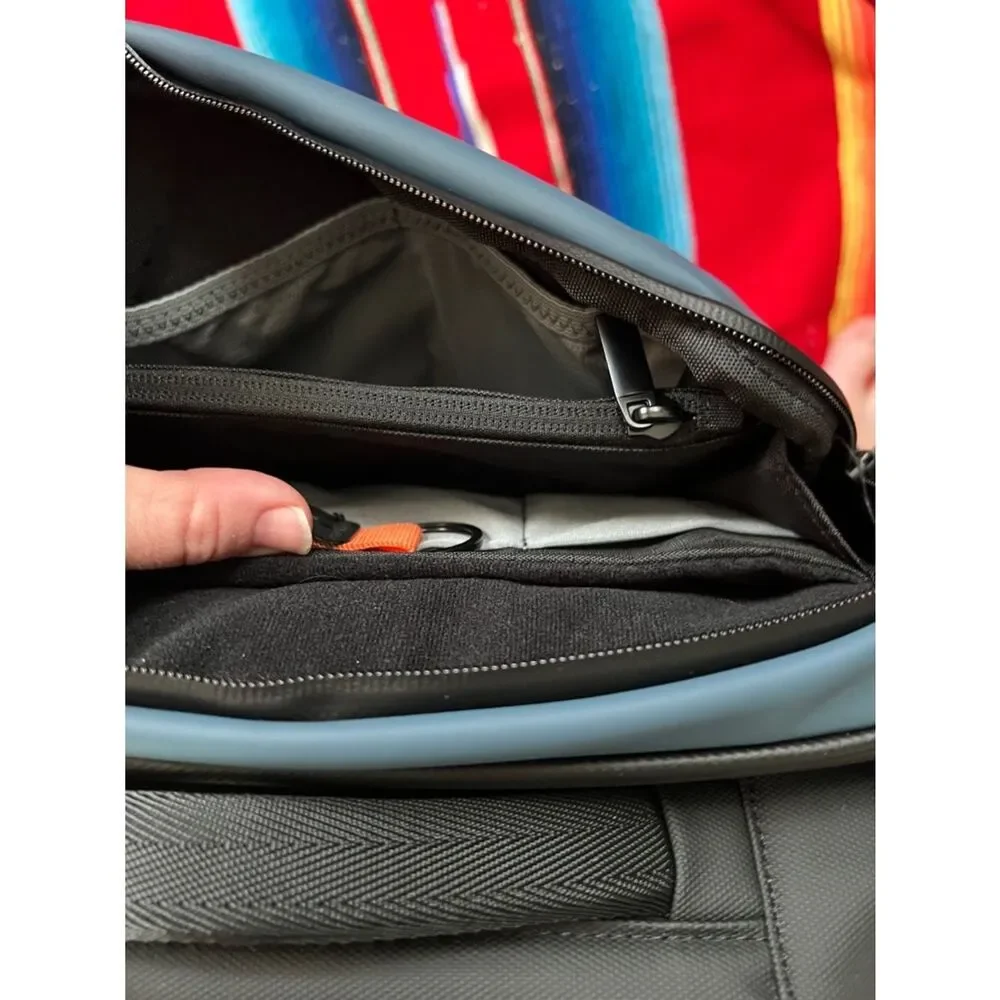Sleek  blue black voyage, travel Backpack